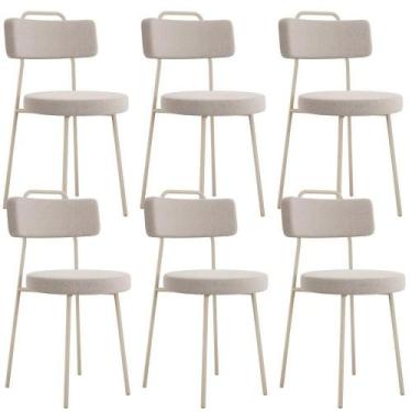 Imagem de Kit 06 Cadeiras Decorativas Estofada Sala Jantar Barcelona Arena L02 B