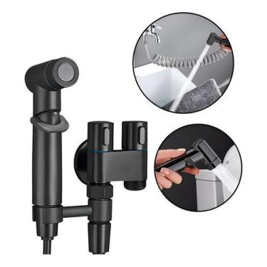 Imagem de Ducha Higiênica Com Válvula Dupla Preto - Oba Oba Mix