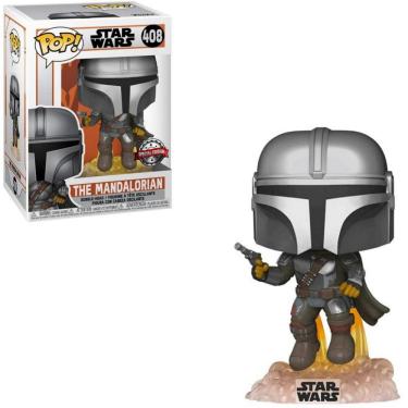 Imagem de Funko Pop Star Wars 408 The Mandalorian Flying w/ Blaster Exclusive