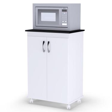Imagem de Balcão Micro-ondas Multiuso Vitória com 02 Portas Branco - Desk Design