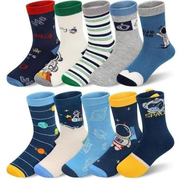 Imagem de Kit 12 Pares De Meia Infantil Cano Longo Menino 2, 4, 6, 8 e 12 anos D