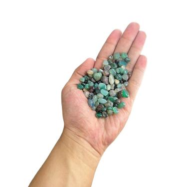 Imagem de Pedra Roladas Naturais Cascalho Quartzo Verde Pacote 200g