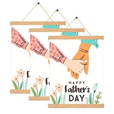 Imagem de Pacote com 3 molduras magnéticas para pôster, 20 x 25 x 30 cm, 20 x 30 cm, 20 x 45 cm, kit de pendurar magnético de madeira para parede, mapa, arte em tela