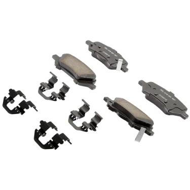 Imagem de ACDelco Kit de pastilhas de freio a disco traseiro de cerâmica profissional 17D1402CHF1 com clipes