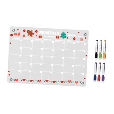 Imagem de MotiveTech Calendário de quadro branco para geladeira, com marcadores, quadro de notas, portátil, planejador mensal de decoração, de planejamento para escola e, L