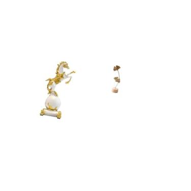 Imagem de Fenteer Coleção de Esculturas Modernas de Cavalo em Formato de Folha, Ornamento de Mesa, Estátua de Animal para Centro de Mesa de Quarto, Lareira, Sala de Est