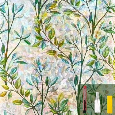 Imagem de Película de privacidade para janelas INEFARO Elegant Leaves Stain Glas