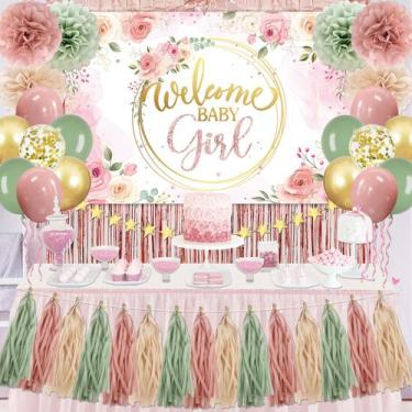 Imagem de Conjunto de decoração de festa PATIAI Dusty Pink Sage Green Girl