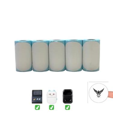 Imagem de Kit 5 Bobina Etiqueta Térmica Adesiva 50x50mm Redonda 5x5cm Compatível Com Impressoras Térmicas (1 Coluna) Rolo 75 Etiquetas cada Rolo