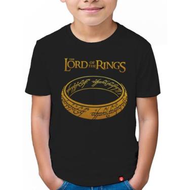 Imagem de Camiseta Infantil Senhor dos aneis - Anel - KING OF GEEK, Preto, 10