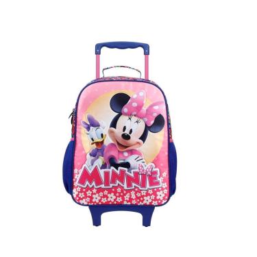 Imagem de Mochila Com Rodinhas com alça nas costas infantil Escolar Minnie Disney-Unissex