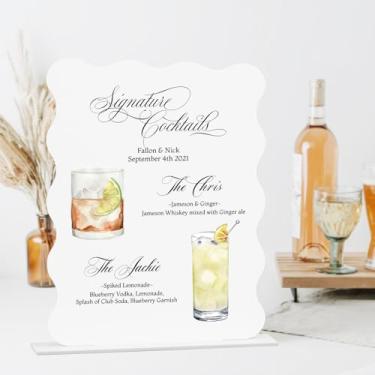 Imagem de JINMURY Pacote com 10 cartões de acrílico branco recortado com bases, 20 x 25 cm, retangulares ondulados, retangulares, cartões de mesa em branco, 1/20.3 cm para números de mesa de eventos de