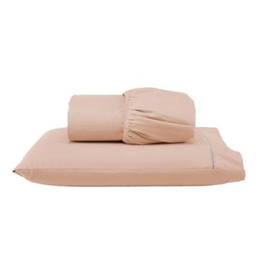 Imagem de Jogo De Lençol Solteiro 2 Peças 100% Algodão 400 Fios Toque Aveludado 