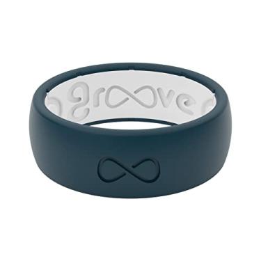 Imagem de Anel de silicone sólido da Groove Life – Anéis de casamento de borracha respirável para homens, cobertura vitalícia, design exclusivo, anel de ajuste confortável, 8, Silicone, Sem pedras preciosas,
