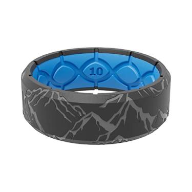 Imagem de Groove Life Anel de silicone gravado em 3D anéis de casamento de borracha respirável para homens, cobertura vitalícia, design exclusivo, anel de ajuste confortável, 11, Silicone, Sem pedra preciosa