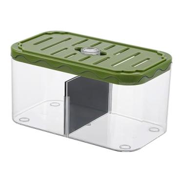 Imagem de Fenteer Caixa de Criação de Aquário de Mesa Transparente com Divisória para Camarões, Peixes Bebês e Peixes Agressivos em Ambientes Internos, Verde