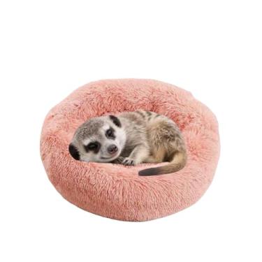 Imagem de Copfeu Cama para furões, cavernas e esconderijos para animais de estimação para porquinhos-da-índia, coelhos, coelhos e outros animais pequenos, camas quentes de inverno com fundo antiderrapante (rosa