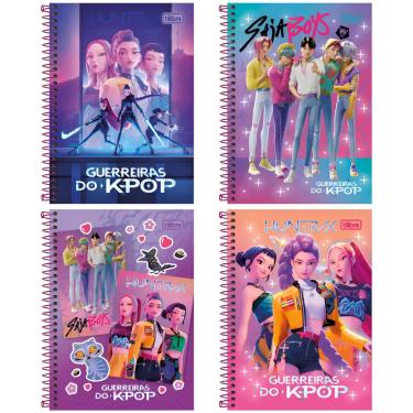 Imagem de CADERNO ESPIRAL CAPA DURA 1/4 GUERREIRAS DO K-POP 80 Folhas