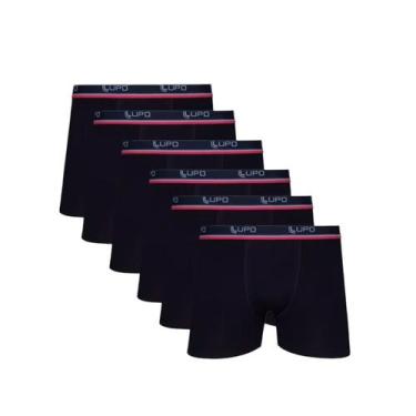 Imagem de kit 6 lupo cuecas boxer algodão, Preto, G