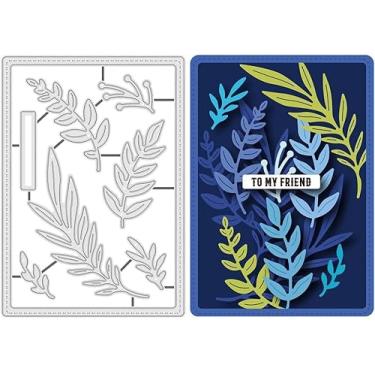 Imagem de Plantas Folhas de Aço Carbono Matrizes de Corte Estêncil 135 x 95 x 0,8 mm Molde de Folha Cor de Aço Inoxidável para Fazer Cartões de Ação de Graças Natal Decoração de Cartão de Aniversário Papel