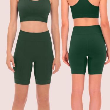 Imagem de Bermuda Fitness Fit Plié Feminina Sem Costura Modelada Canelada-Feminino