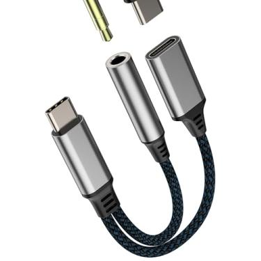 Imagem de Adaptador de fone de ouvido USB C para 3,5 mm para iPhone 17 16 15 Pro Max (2 em 1) DAC Aux Jack carregador divisor de áudio tipo C para Apple para iPad, compatível com Samsung S24 Ultra Converter