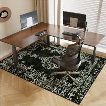 Imagem de FUNMAT Tapete de cadeira de escritório para piso de madeira e azulejo, 152 cm × 190 cm, tapete de cadeira de mesa para cadeiras de rodinhas, protetor de piso antiderrapante para escritório em casa