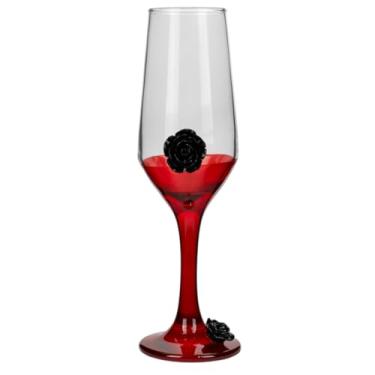 Imagem de Taça Pomba Gira Luxo Rosa Negra Decorativa Champagne 186ml