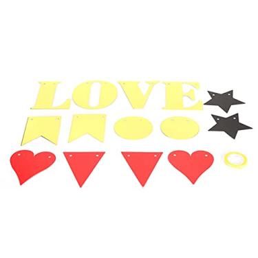 Imagem de Amor banner coração estrela de cinco pontas pendurado ornamento dia dos namorados decoração de festa de noivado