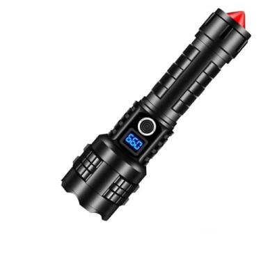 Imagem de Miluqike Lanternas LED Recarregáveis Altos Lúmens, Lanterna LED Branca Ultra Poderosa com Zoom Telescópico Alcance de 2000m Lanterna Recarregável Tática