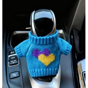 Imagem de Capa interessante de mudança de marchas de carro/decoração de Natal/design de mini suéter tricotado/adequado para alavanca de engrenagem de carro, botão de engrenagem e decoração de acessórios