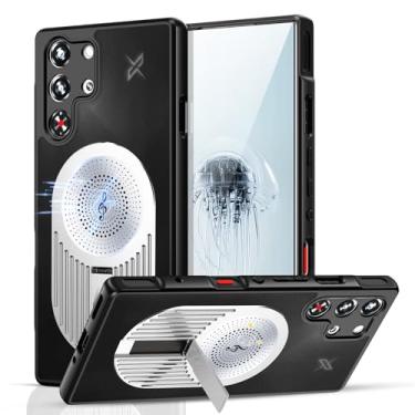 Imagem de Capa para ZTE Nubia Red Magic 10S Pro / 10S Pro Plus / 10 Pro / 10 Pro Plus, capa magnética à prova de choque com parte traseira de PC e moldura de silicone, suporte, dissipação de calor e design