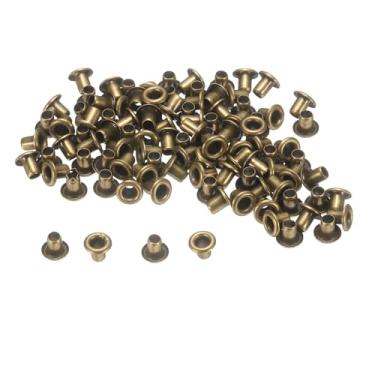 Imagem de Generic Kit de 100 ilhoses de metal, orifícios de 2 mm, ilhós minúsculos para sapatos, roupas, cinto, bolsa, projeto faça você mesmo, bronze