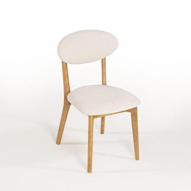 Imagem de Cadeira Estofada Trina Modelo Orgânico Cor Freijó Tecido Bouclê 125 Confortável E Resistente