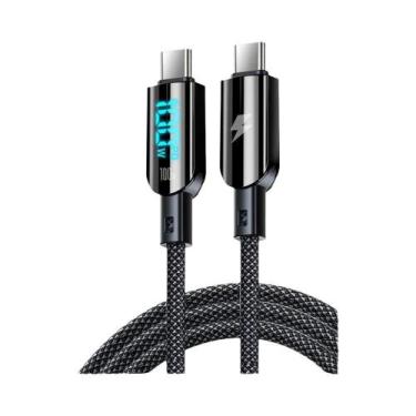 Imagem de Carregador Rápido USB C Tipo C PD 100W 6A Cabo De Dados Para Carregame