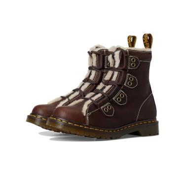 Imagem de Dr. Martens Bota feminina moderna 1460 LTT Fl, Marrom escuro, 38