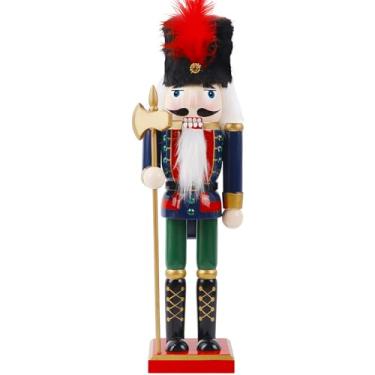 Imagem de Joliyoou Bonecos de quebra-nozes de Natal de 30,5 cm, soldado quebra-nozes de madeira com alabarda, quebra-nozes de Natal, centros de mesa, decorações de prateleiras de festivais