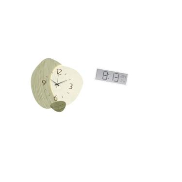 Imagem de Fenteer Relógio de Parede Silencioso com Desenho Animado E Grande Visor Digital, Temperatura E Umidade para Cozinha, Escritório, Fazenda, Quarto, Sala de Aula