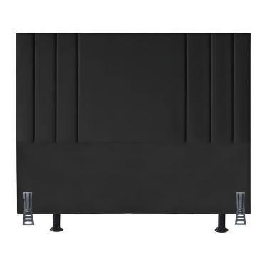Imagem de Cabeceira Cama Box Queen 160cm Estofada Moderna Corino Frame Preto