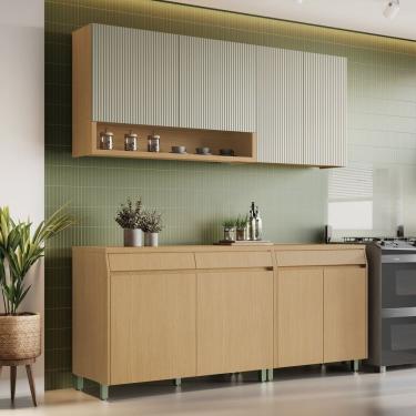 Imagem de Cozinha Completa 4 Peças 8 Portas 3 Gavetas Carvalho-greige