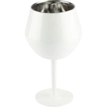 Imagem de Taça Térmica A Vácuo 410Ml 2-Em-1 Inox Haste Rosqueável Removível Copo E Taça Parede Dupla Isolante Antiderrapante Ideal Para Gin Vinho Drinks Viagem E Churrasco (Off-White - Branco Fosco)
