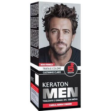 Imagem de Kert Tonalizante Keraton Men Cabelo, Barba e Bigode Castanho Claro