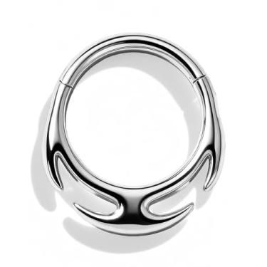 Imagem de OUFER Coleção de anéis de septo de ouro 16G, joia de piercing de nariz de aço cirúrgico 316L, hipoalergênica, design de aro sem costura para piercings de septo e daith, perfeita para peles sensíveis