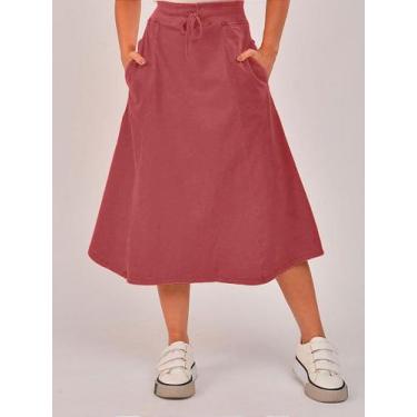 Imagem de SAIA MIDI ESTONADA VINHO - Premium, Sustentável e Confortável - Falca