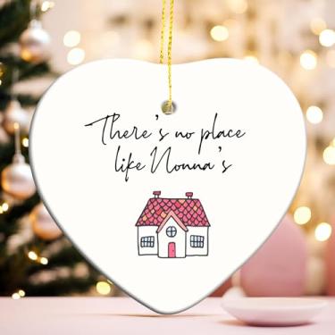 Imagem de Qeheb Ornamento de presentes Nonna, enfeites de coração pendurados de Natal para avó para decorações de festa de árvore de Natal, presentes de avó de netos, não há lugar como enfeites decorativos de