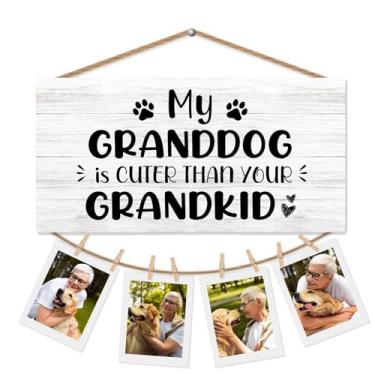 Imagem de CGBHW Porta-retratos de parede para cães, avós, amantes, donos, presentes, engraçados, My Granddog Is Cuter Than Your Grandkid
