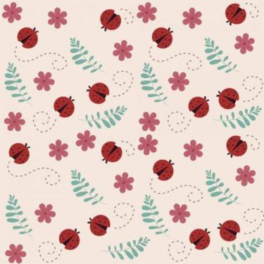 Imagem de Papel De Parede Infantil Joaninha E Flores