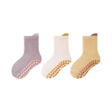 Imagem de Meias Antiderrapantes De Algodão Para Bebês, Com Sola De Borracha, Par