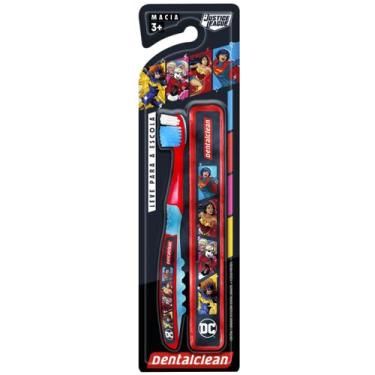 Imagem de Escova de dente + estojo heróis liga da justiça -dentalclean, Vermelho