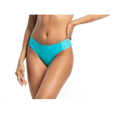 Imagem de Calcinha Biquíni Borboleta Lisa - Cor De Cacau, G, Azul turquesa miami